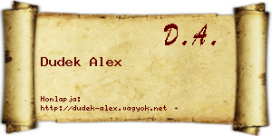 Dudek Alex névjegykártya